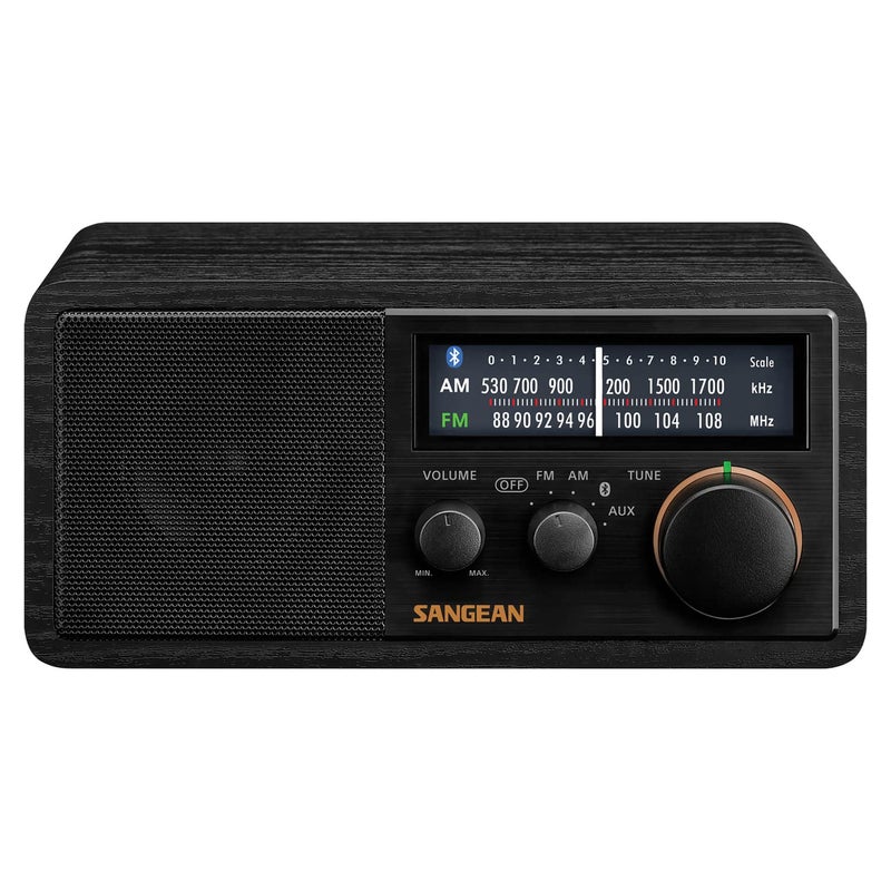SANGEAN راديو سانيجان SG-118 AM/FM/Bluetooth مع خزانة خشبية وشحن USB للهاتف - Image 3